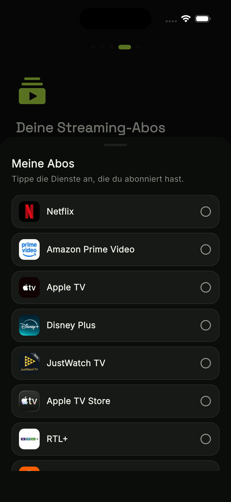 watchUp Abo-Auswahl mit Streaming-Diensten wie Netflix, Prime Video und Disney Plus
